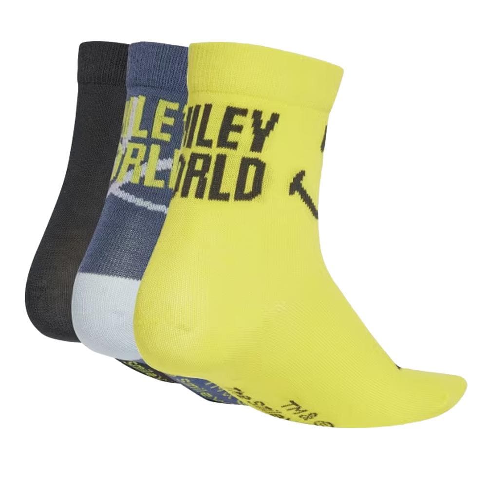 x3 Lot de deux paires de chaussettes Jaune/Noir Garçon Adidas Smiley Socks 2
