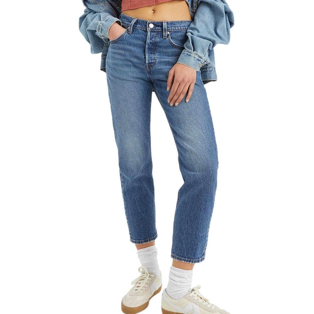 Jean 501 Bleu Clair foncé Femme Levi's Original Cropped 1