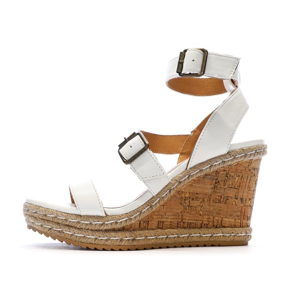 Sandales Compensée Blanches Femme Chattawak Summer Camel 1
