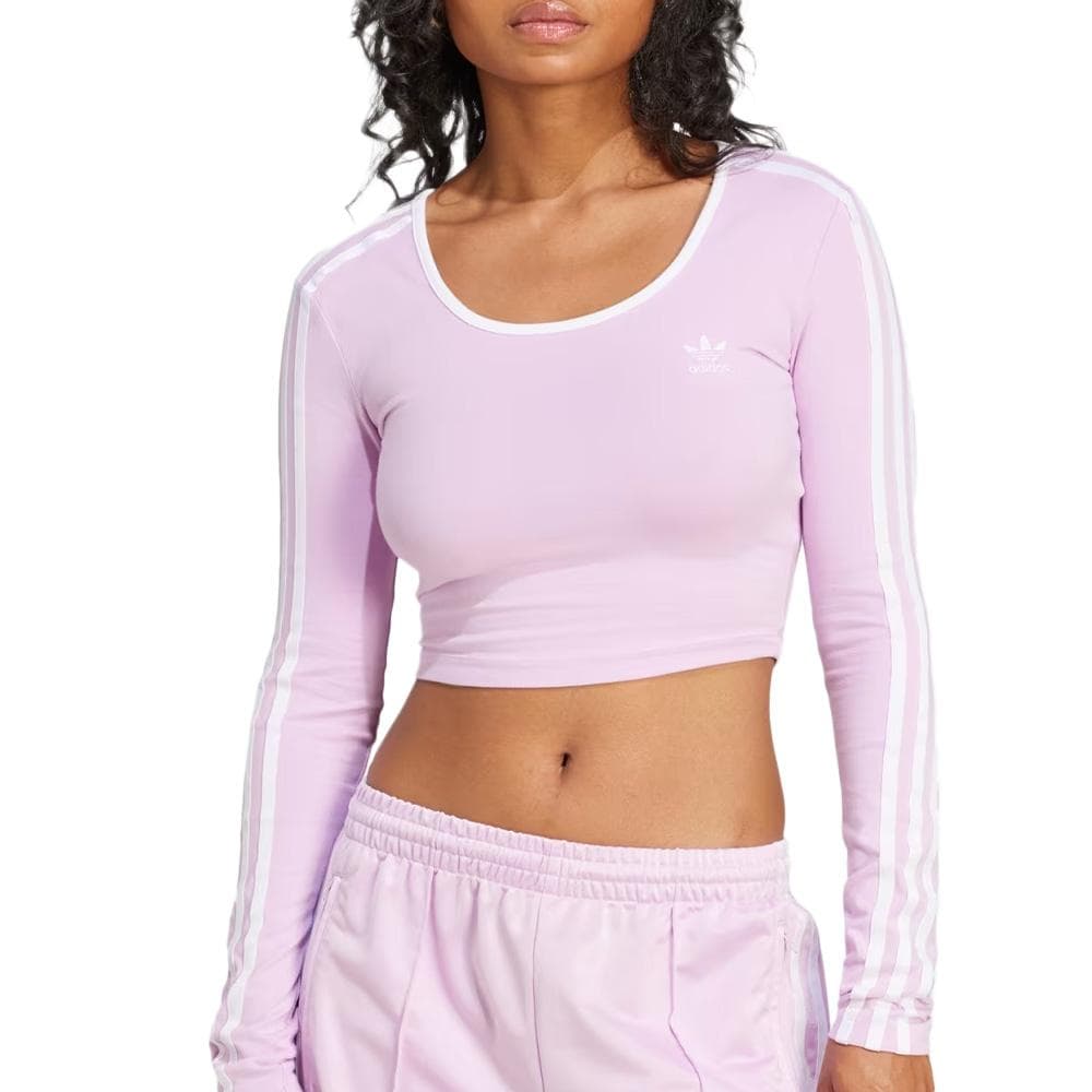 T-Shirt Rose Femme Adidas 3s Crop 1