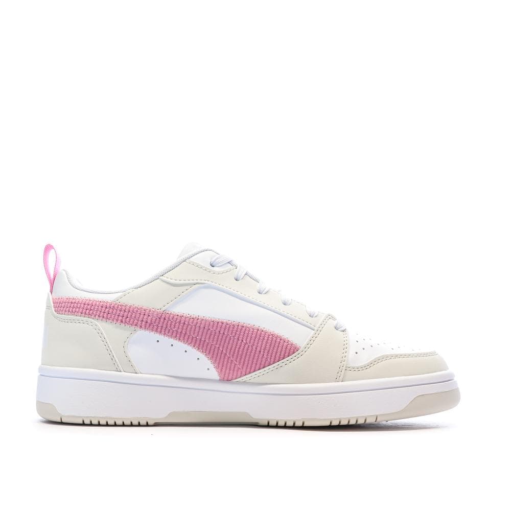 Baskets Ecru/Rose Fille Puma Rebound V6 Lo Cord 2