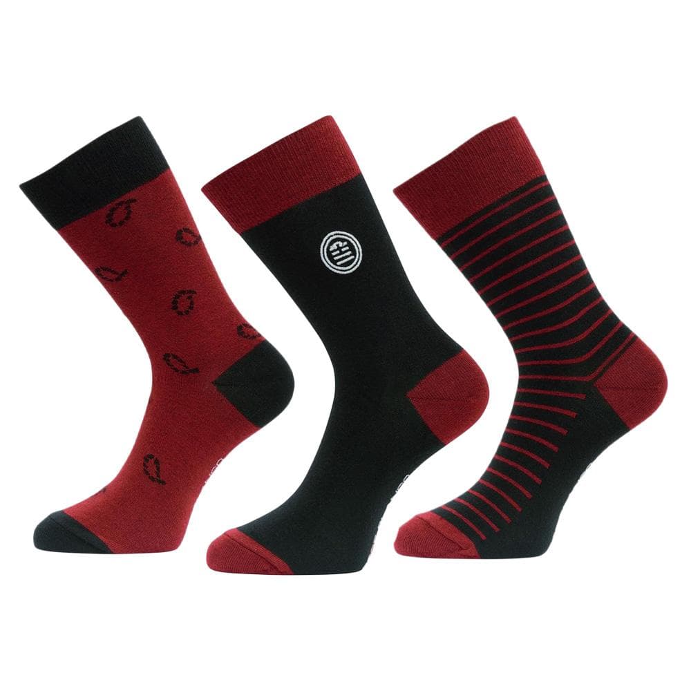 X3 Paires de Chaussettes Rouge/Noir Homme Serge Blanco CHVX3 1
