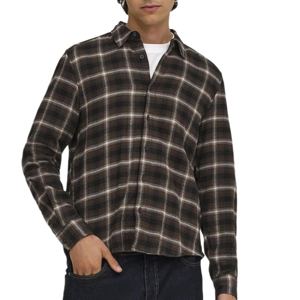 Chemise à carreaux Marron Foncé Homme Jack & Jones Flannel 1