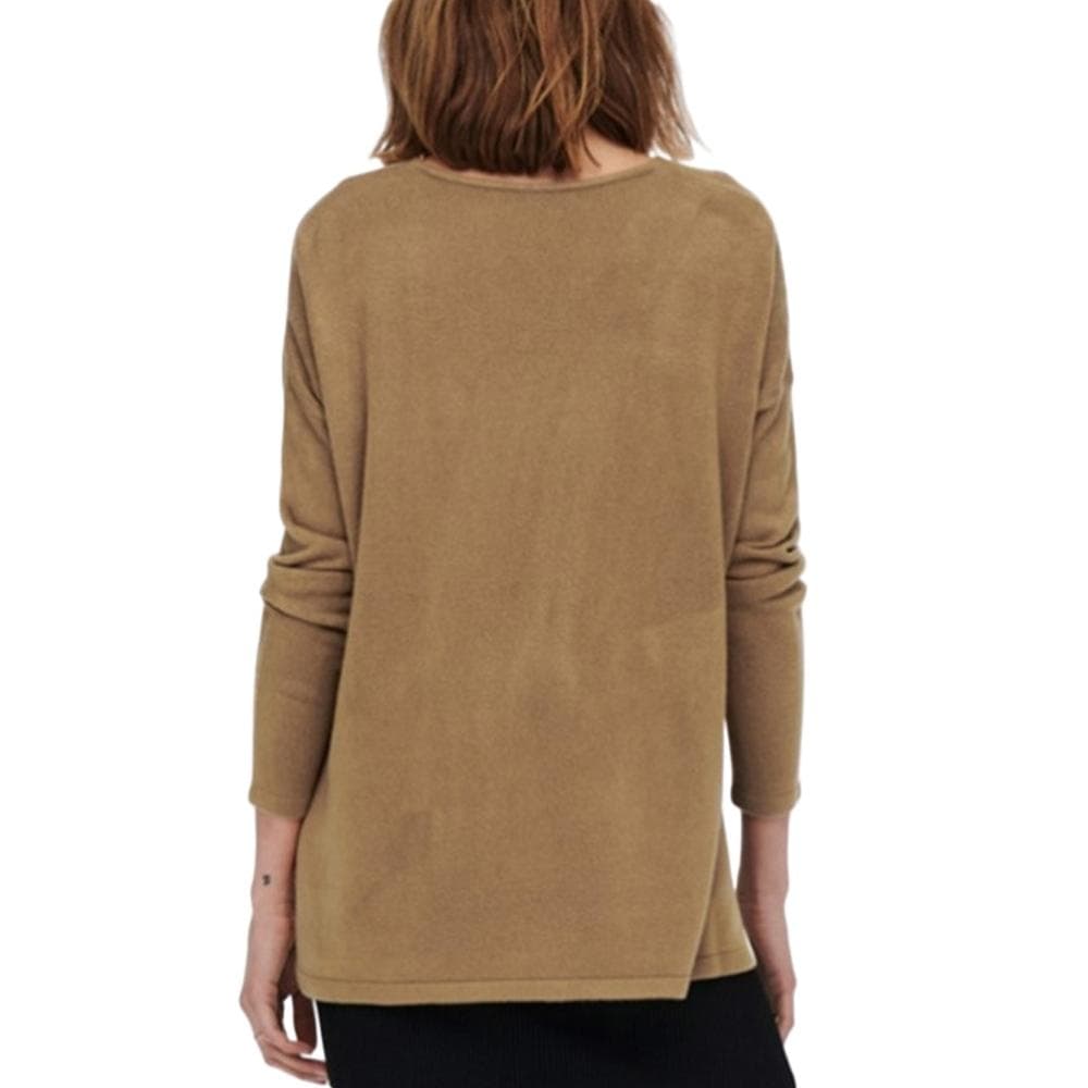 Pull en Maille Marron Clair Femme Only Lamalia 2