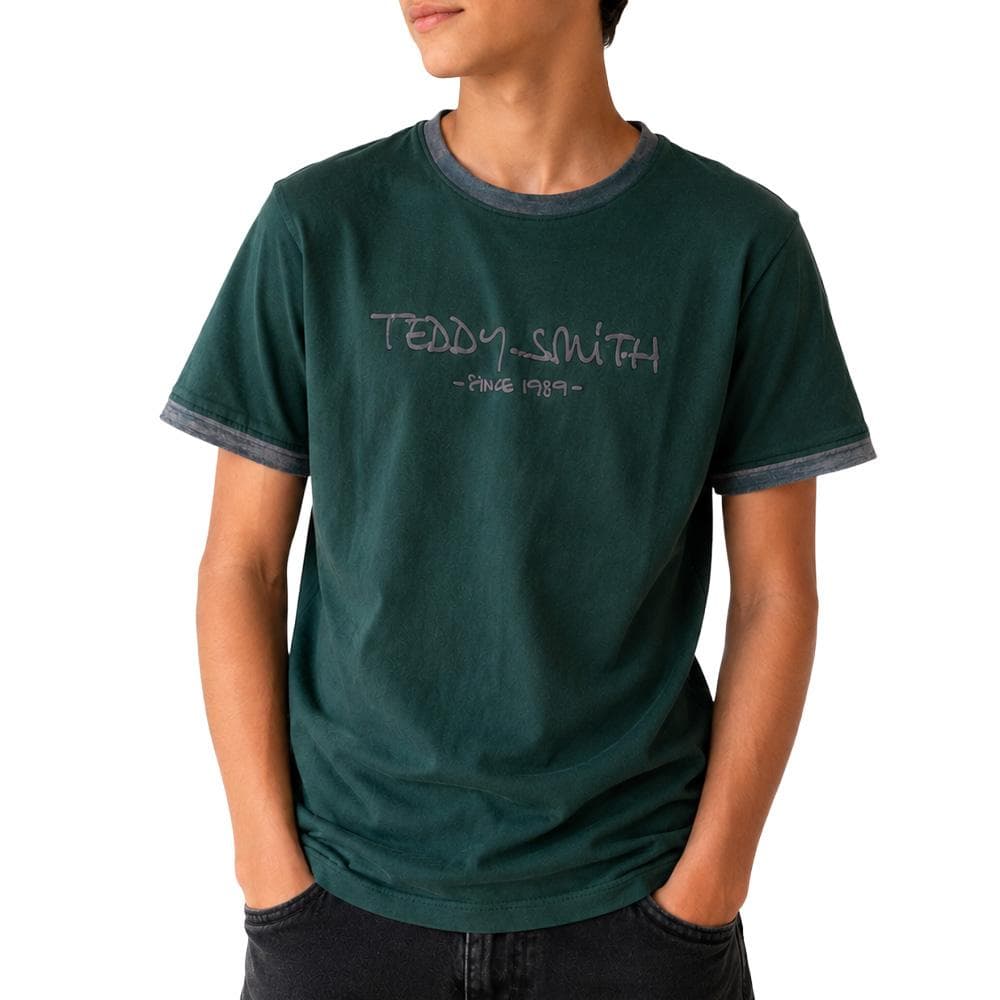 T-shirt Vert Garçon Teddy Smith Ticlass3 Mc 1