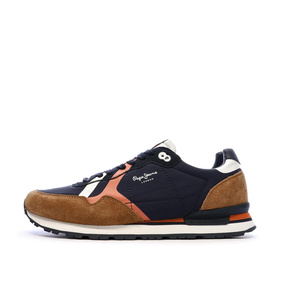 Baskets Marine/Marron Homme Pepe Jeans Brit Mixt 1