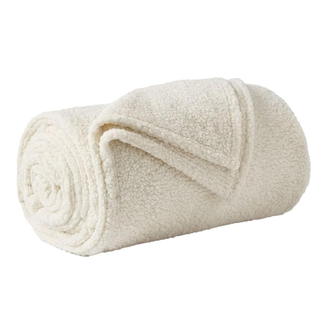 Plaid Bouclette Polaire Blanc Today Plaid 125x150 cm 1