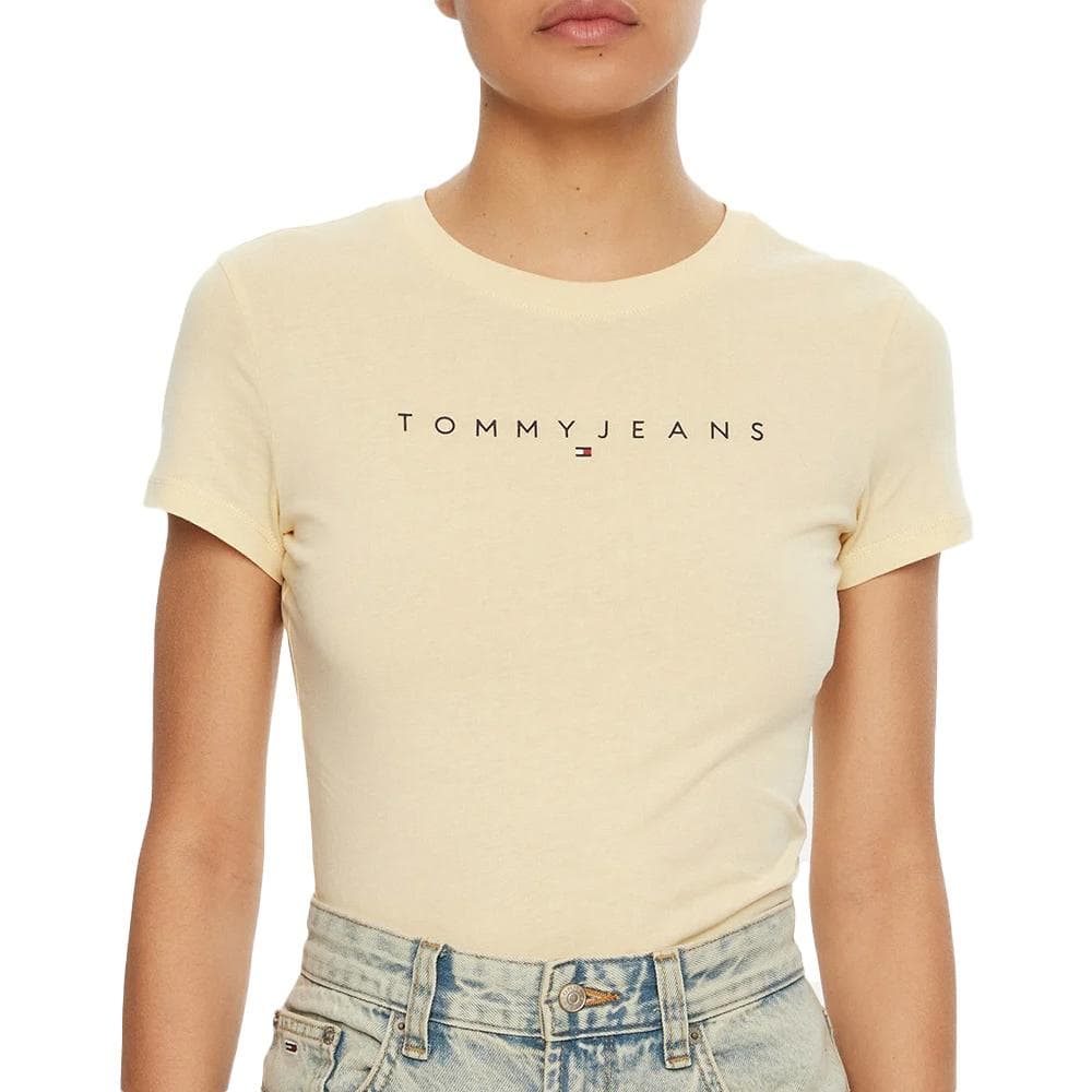T-shirt Beige Femme Tommy Hilfiger Linear 1
