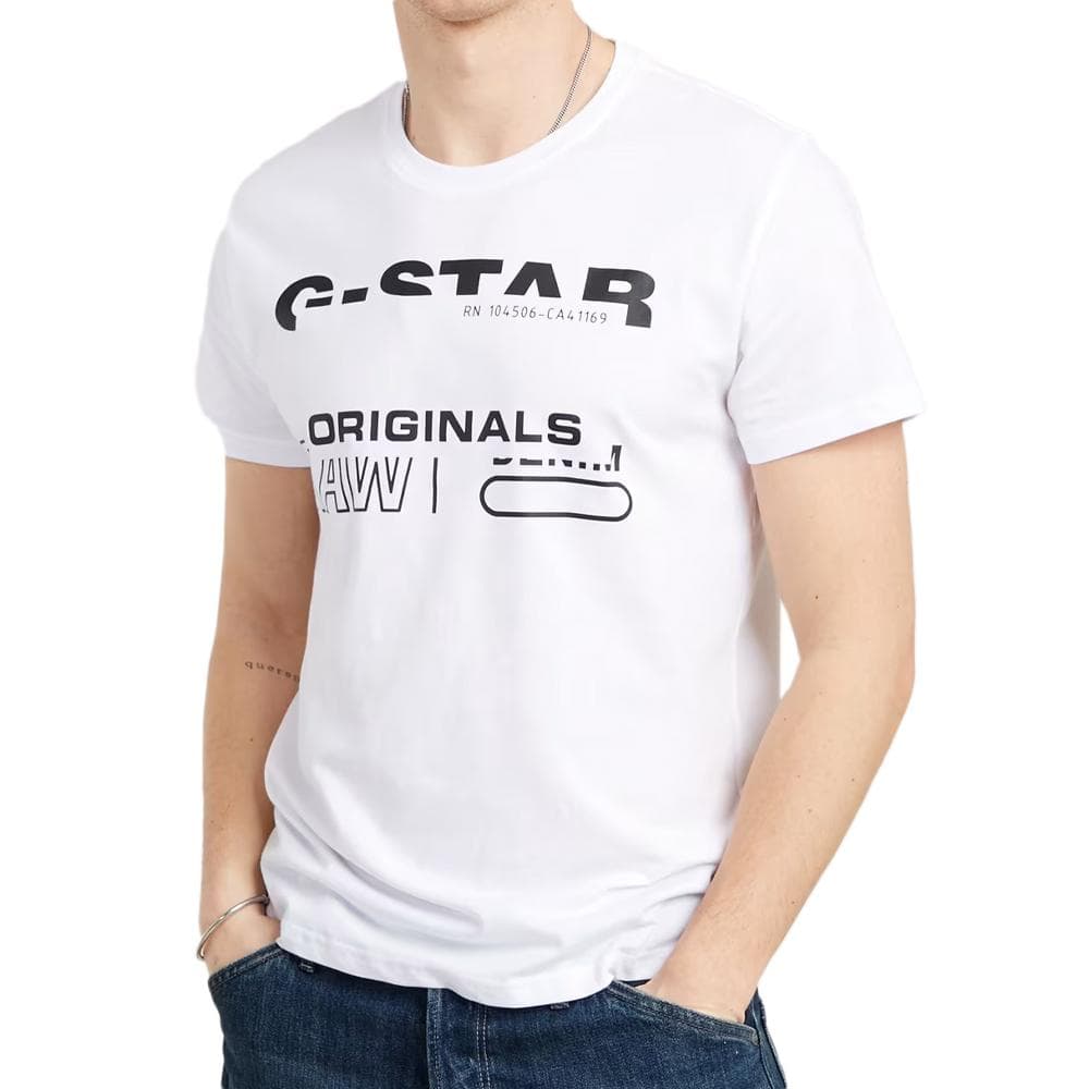 T-shirt Blanc Homme G-Star Originals D21664 1