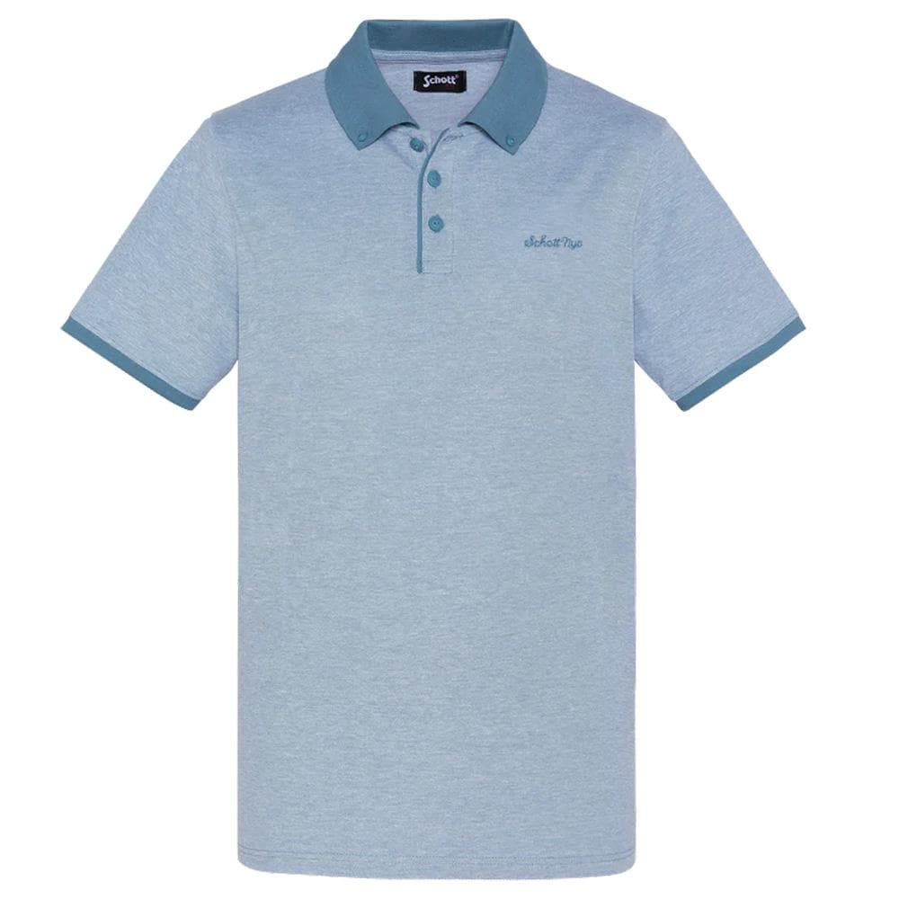 Polo Bleu Clair Homme Schott PSPENY 1