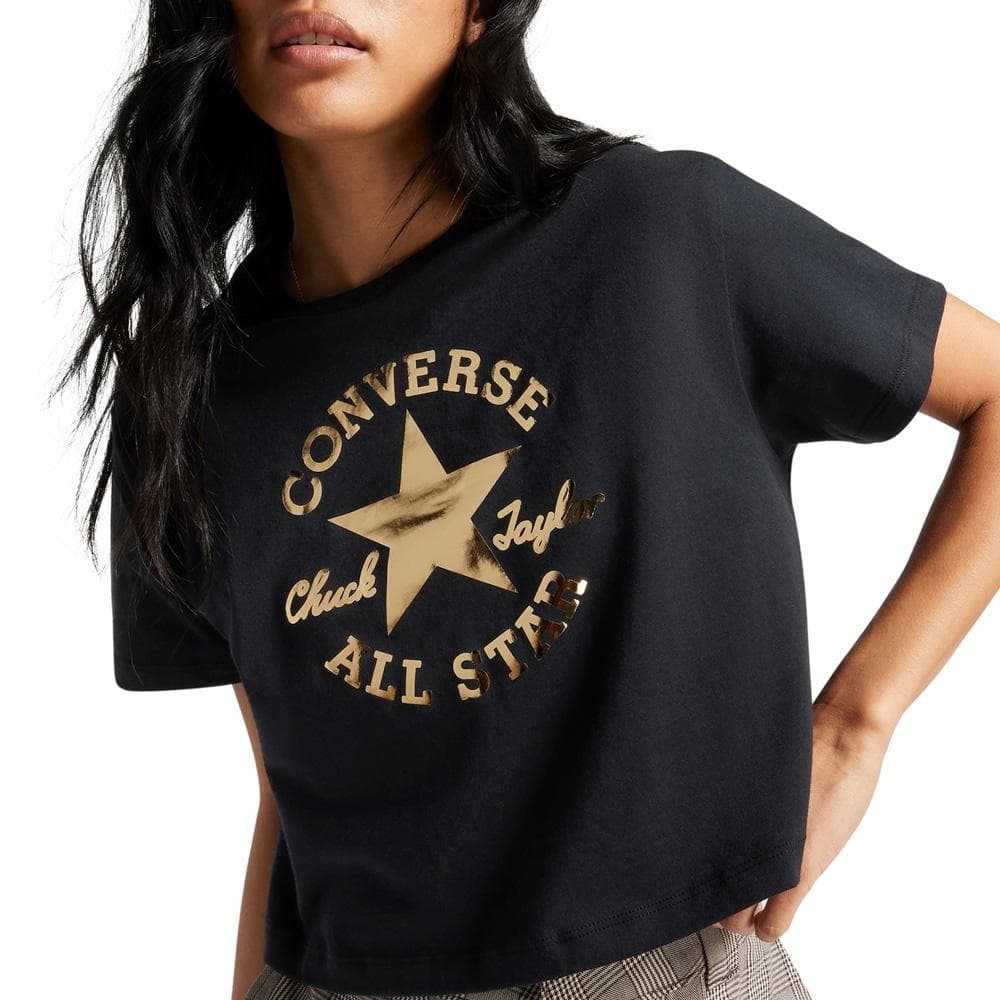 T-Shirt Noir Femme Converse Glam 1