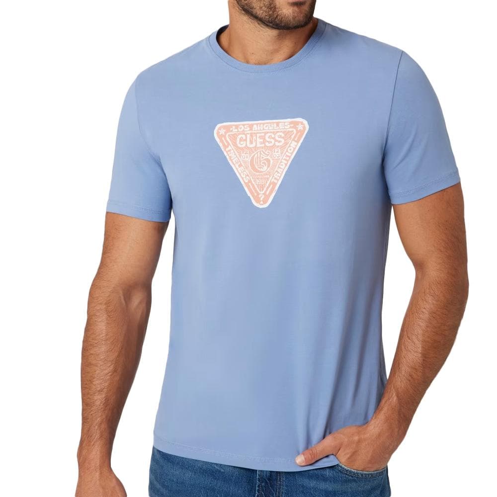 T-shirt Bleu Homme Guess M4YI35J1314 1