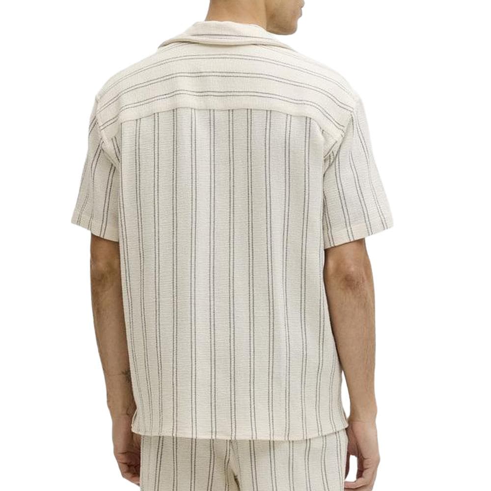 Chemise Rayure Écru/Taupe Homme Jack & Jones Stripe Resort 2