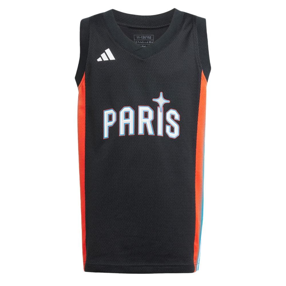 Maillot de basketball Noir/Orange Garçon Adidas Paris 1
