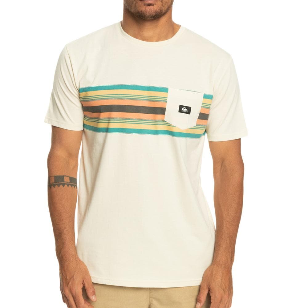 T-Shirt Blanc Homme Quiksilver Surfadelicastri 1