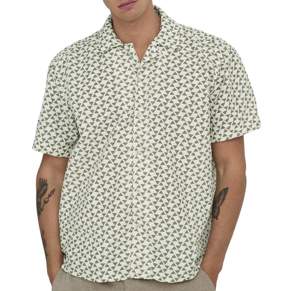 Chemise Ecru/Verte Homme Only & Sons Charmy 1