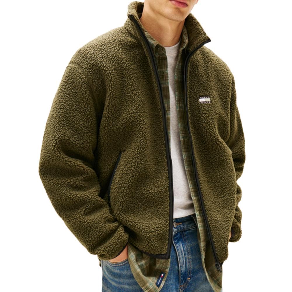 Veste en Sherpa Vert Homme Tommy Hilfiger Badge 1