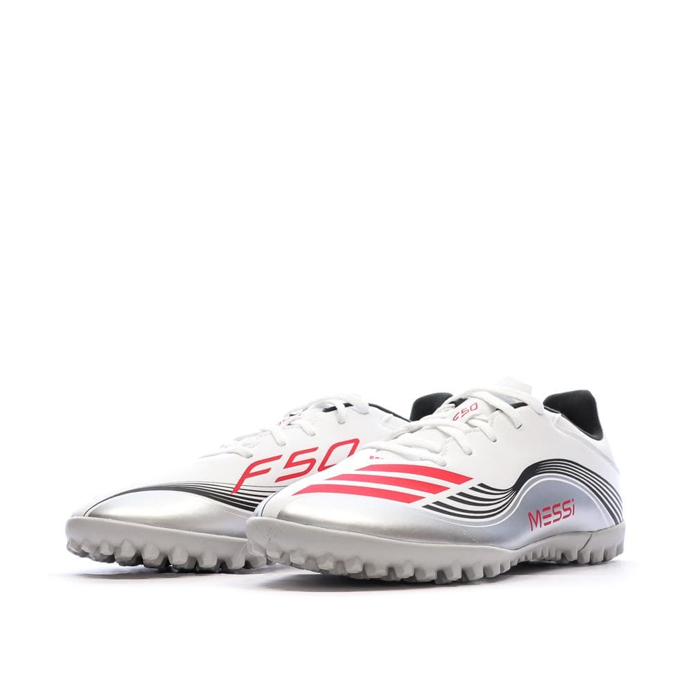 Chaussures de Foot Blanches Adidas F50 Messi Club TF 6