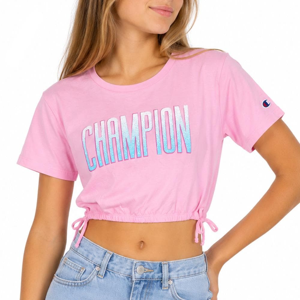 T-Shirt Rose Fille Champion Butterfly 1