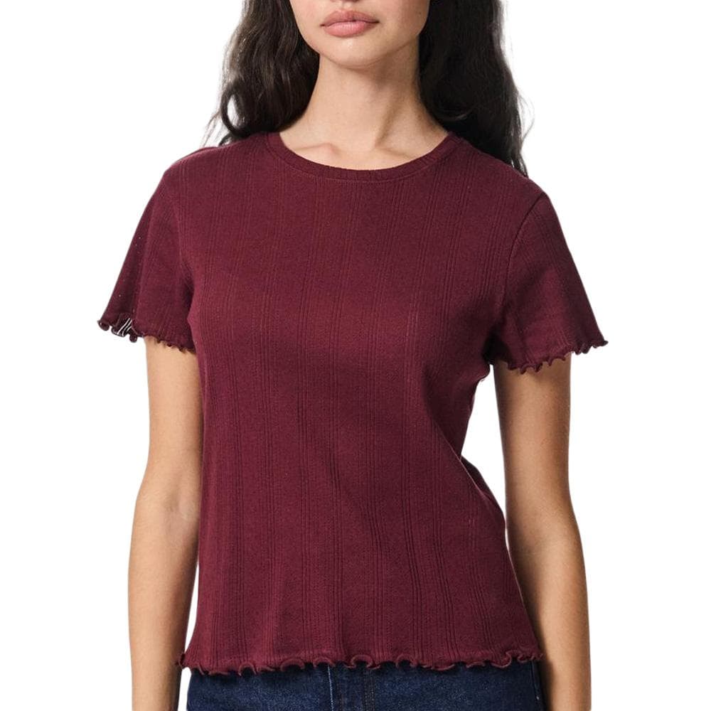 T-Shirt Bordeaux Femme Pieces Marie 1