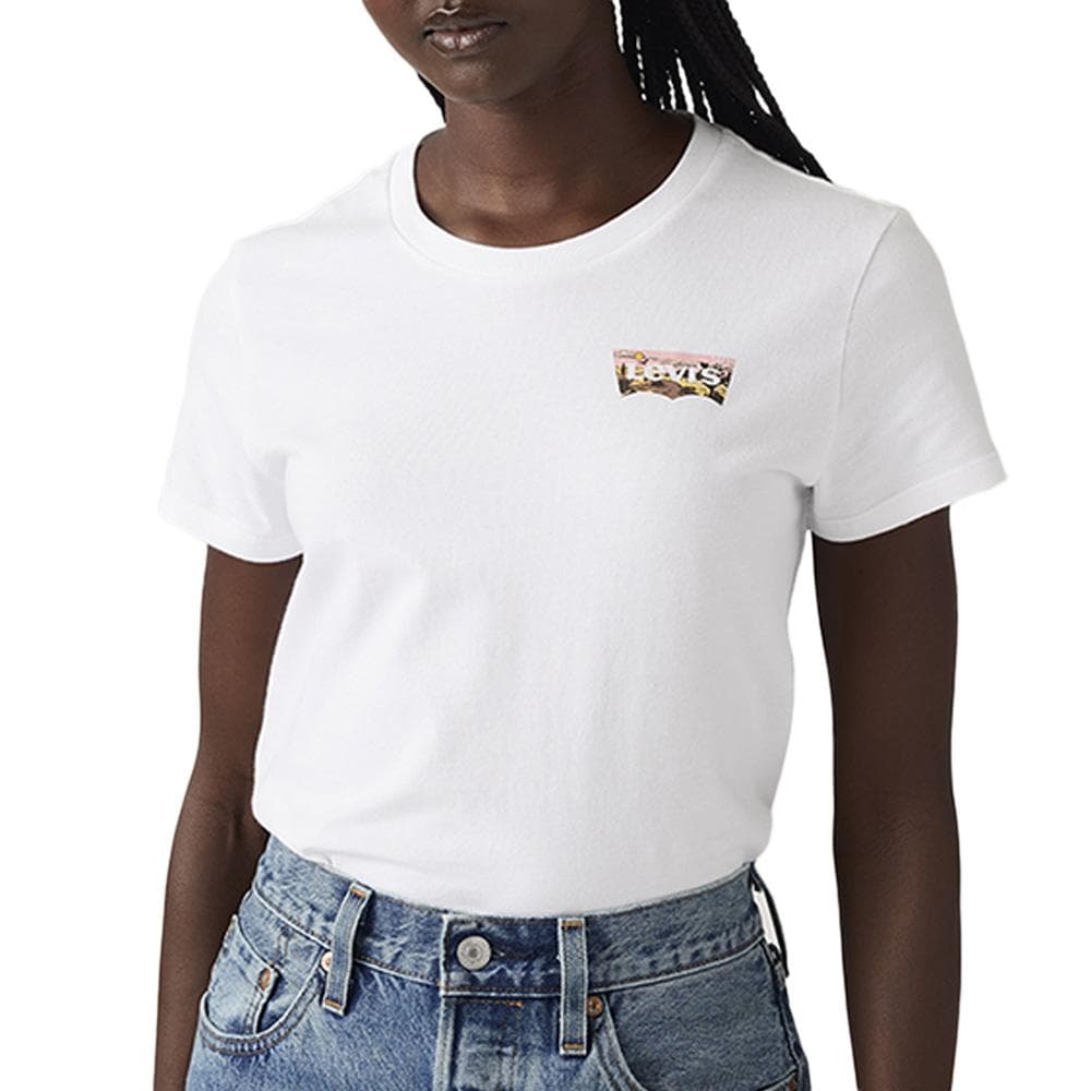 T-Shirt Blanc/Rose Femme Levi's The Perfect 1