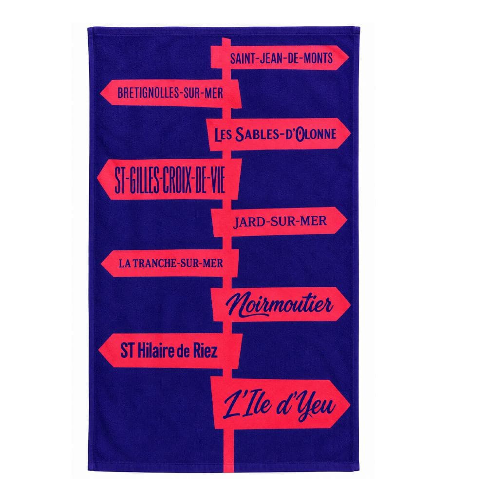 Serviette de plage Marine/Rouge 90x160 Vendee 1