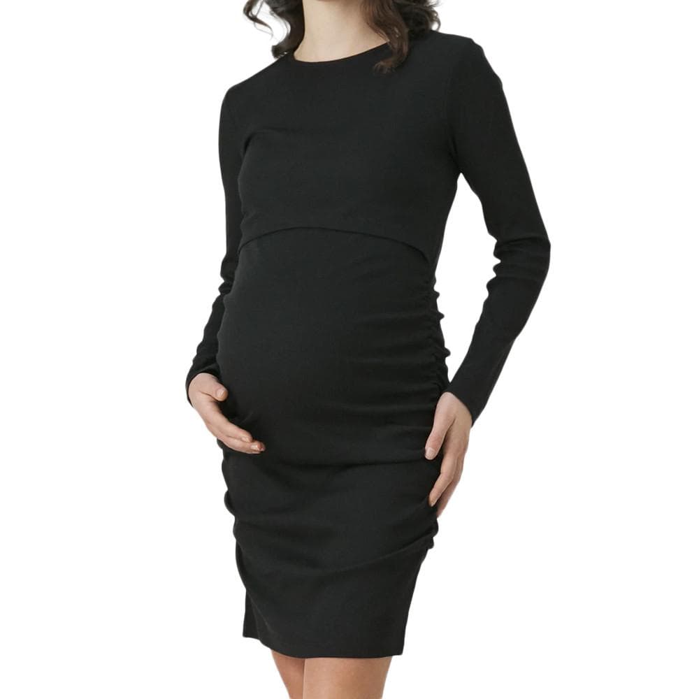 Robe de Grossesse et Allaitement Noire Femme Mamalicious Emily 1