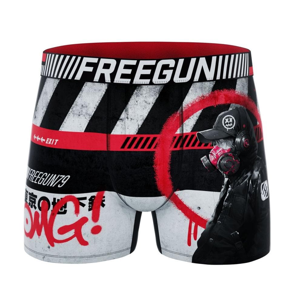 Boxer Noir/Rouge/Gris Garçon Freegun OMG 1