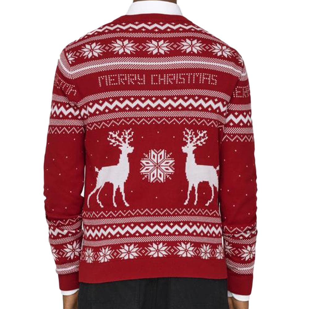 Pull de Noël Rouge/Blanc Homme Only & Sons Xmas 2