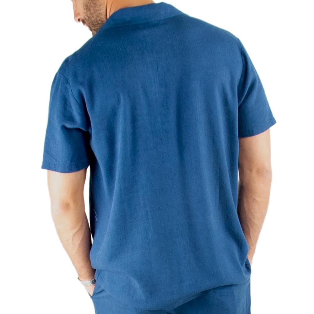 Chemise Marine Homme Paname Brothers Lin Ficelle 2