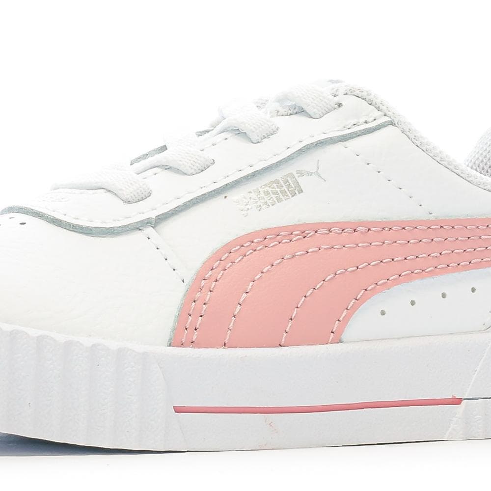 Baskets Blanche/Rose Fille Puma Inf Carina 7