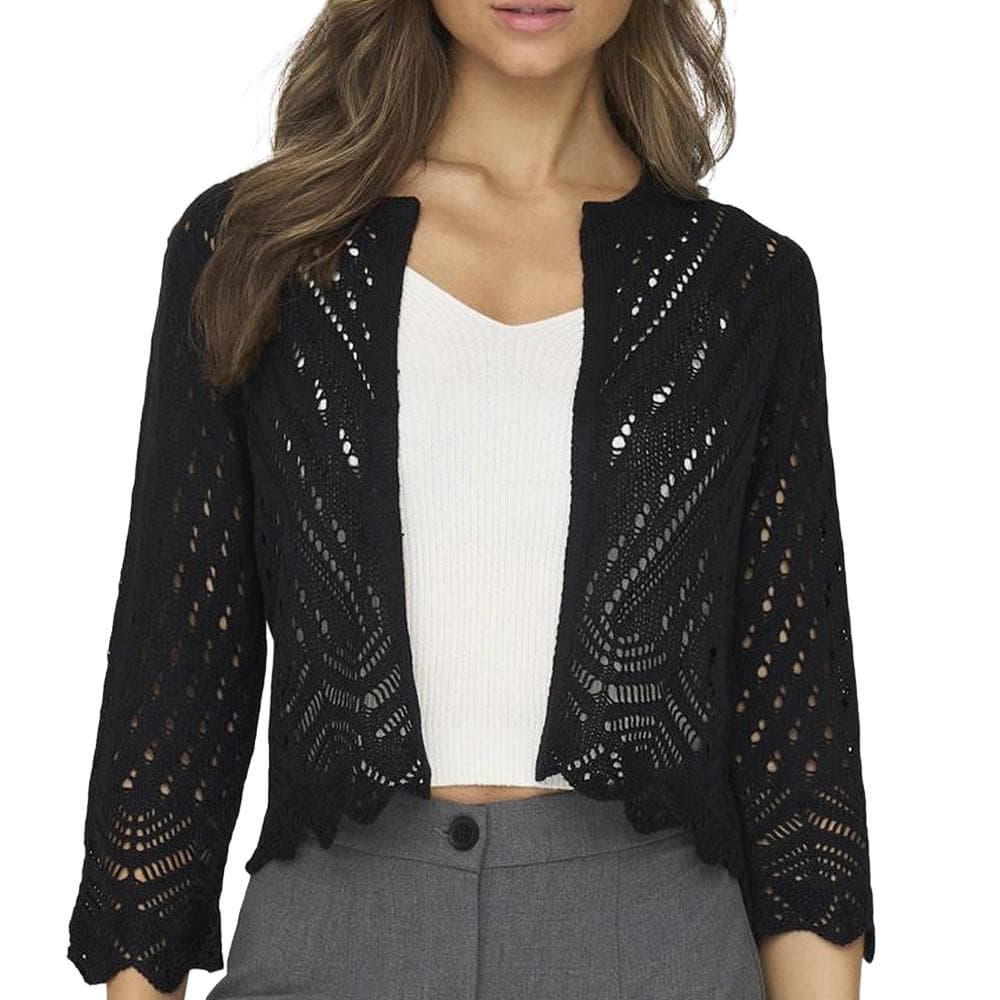 Cardigan Noir Femme JDY Sun 3/4 Cropped 1