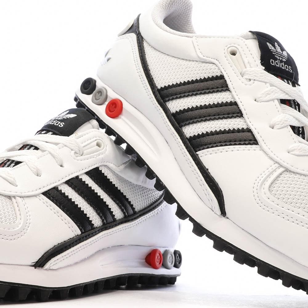 Baskets Blanches/Noires Garçon/Fille Adidas La Trainer 7