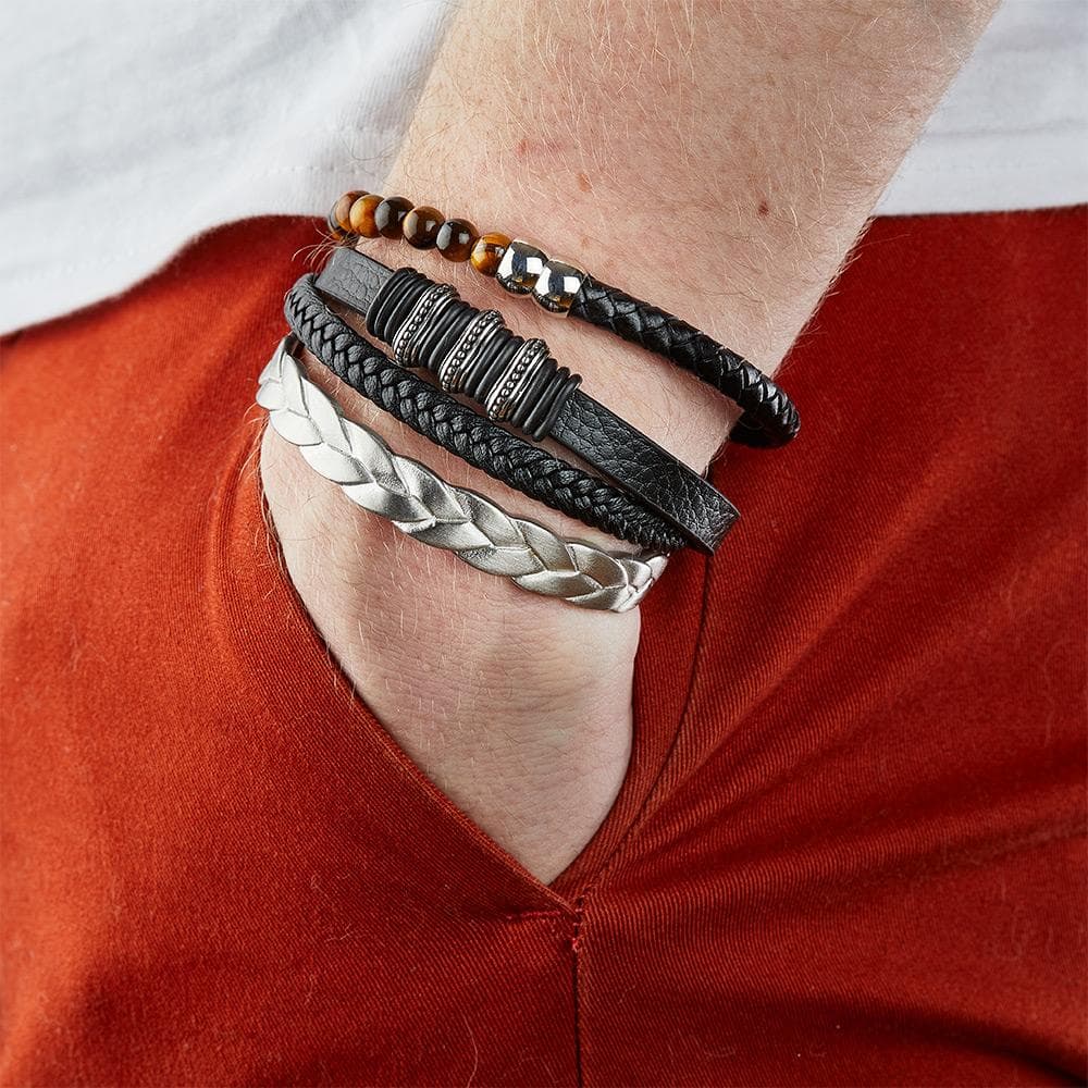 Bracelet Noir/Argent Homme Geographical Norway 315066 2