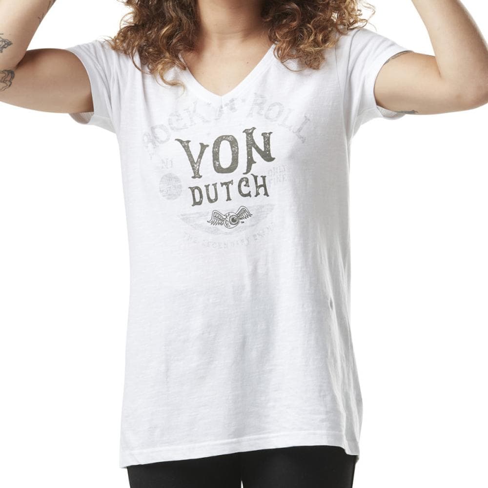 T-shirt Blanc Femme Von Dutch Vintage 1