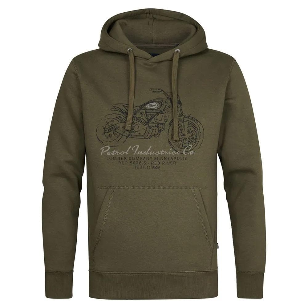 Sweat à Capuche Kaki Homme Petrol Industries Print 1