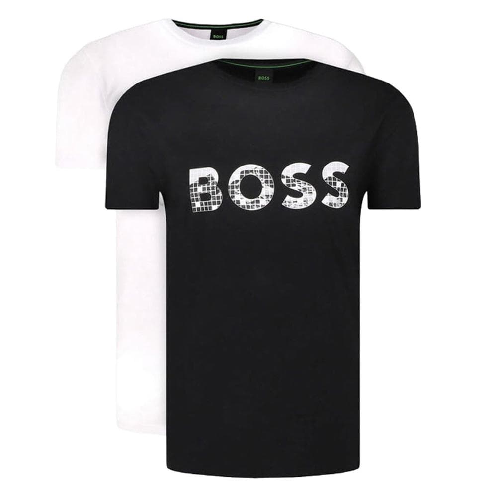 Lot de 2 t-shirts Noir/Blanc Homme Hugo Boss Imprimé 1