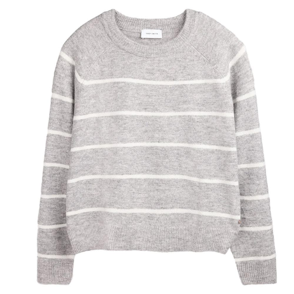 Pull à Rayure Gris/Blanc Femme Teddy Smith Plali 1
