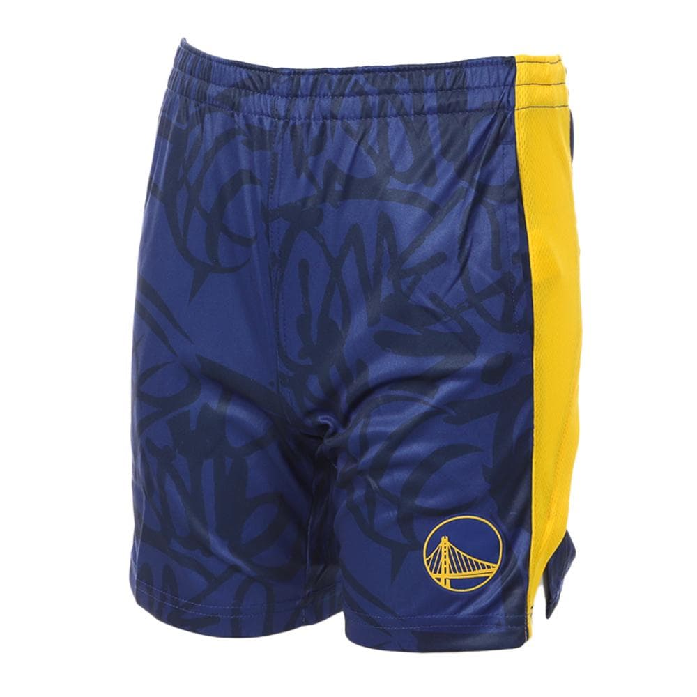 Short de Basketball Bleu/Jaune Garçon NBA Golden State Warrior 1