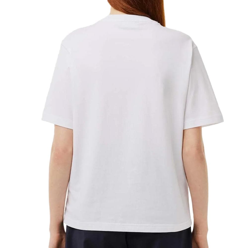 T-shirt Blanc Femme Lacoste Relaxed Fit 2