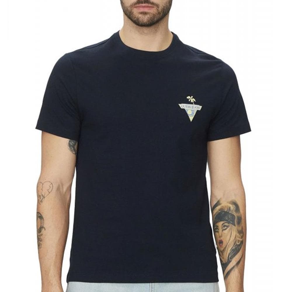 T-shirt Marine Homme Guess Palm Tree 1