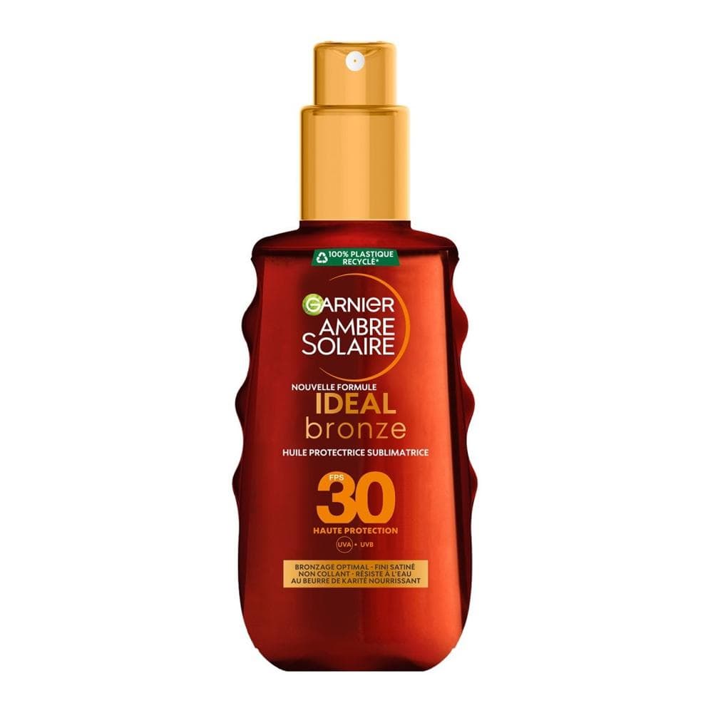 Huile Protectrice Sublimatrice Garnier Ambre Solaire Ideal Bronze FPS30 1