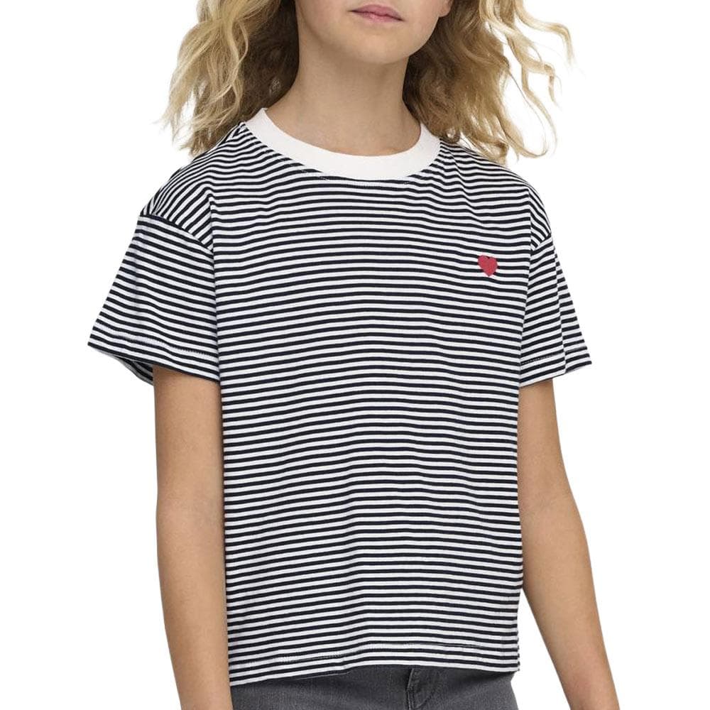 T-Shirt Noir/Blanc Fille Kids ONLY Kogpisa 1