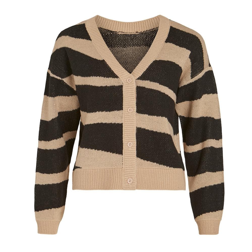 Gilet Beige/Noir Femme Vila Jacquard 1