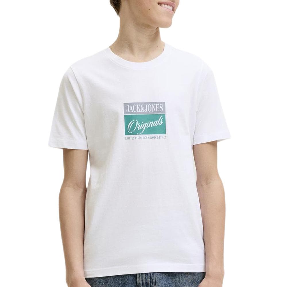 T-shirt Blanc Garçon Jack & Jones Hyeres 1