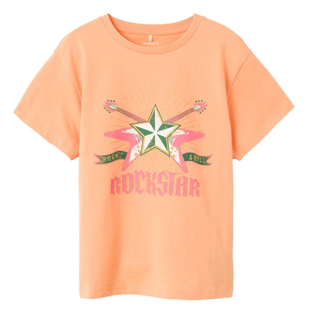T-shirt Orange Fille Name it Loose 1