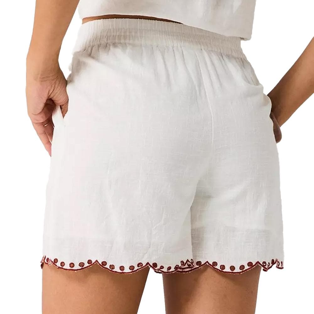 Short en tissu brodé Blanc/Rouge Femme taille haute JDY Palma 2