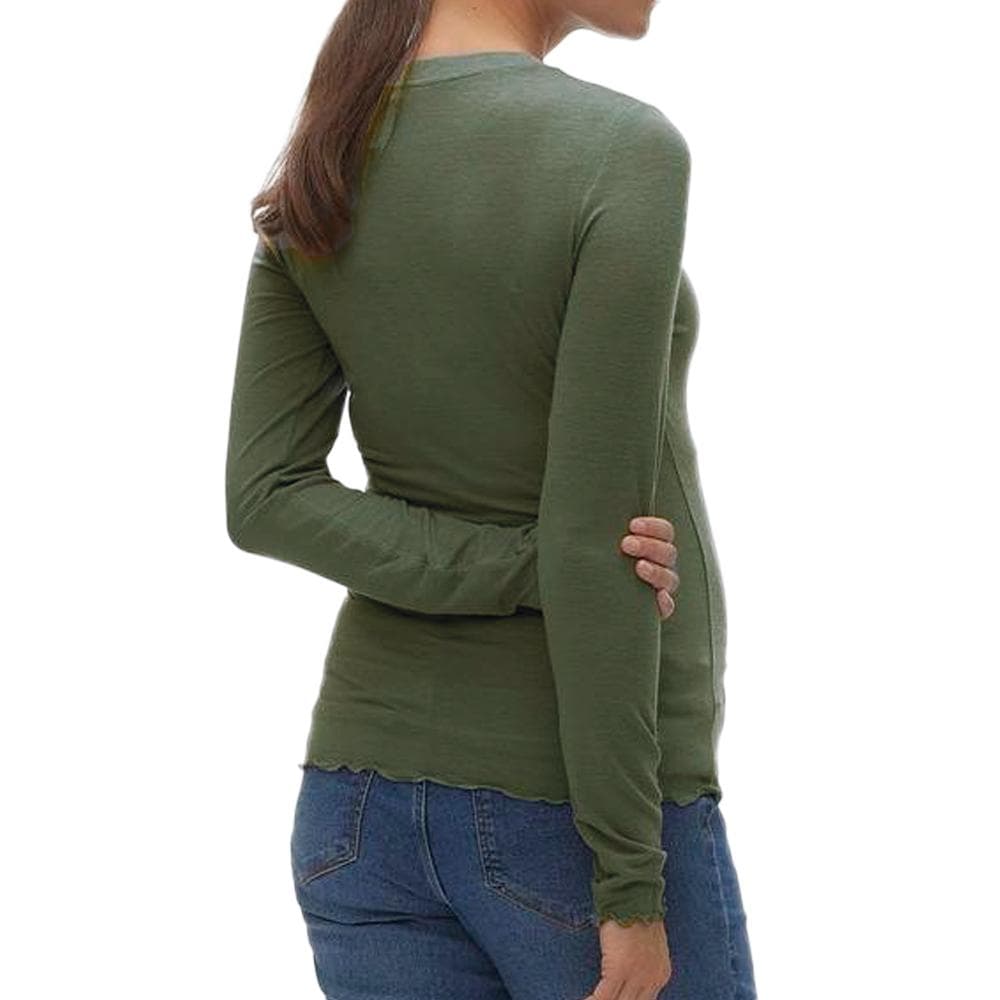 T-shirt de Grossesse Manches Longues Vert Femme Vero Moda Maternity Top 2