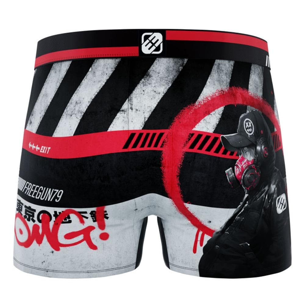 Boxer Noir/Rouge/Gris Garçon Freegun OMG 2