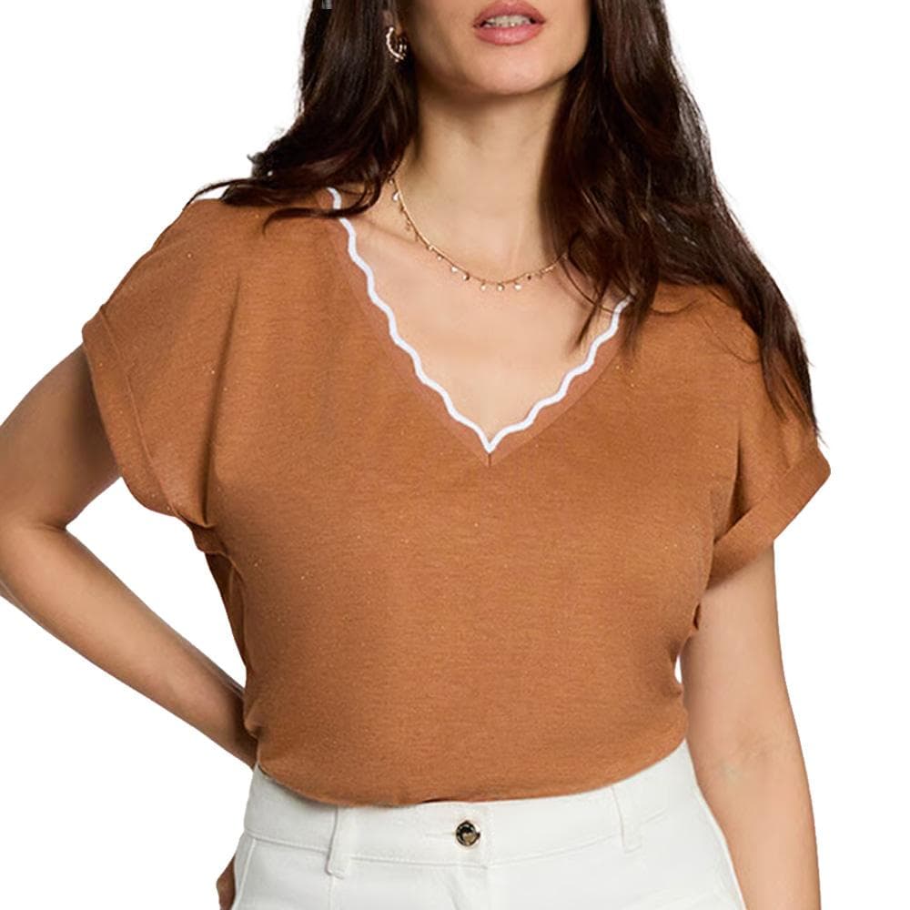 T-Shirt Orange Femme Morgan Fantaisie 1